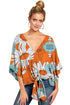 Women's Leopard Print Floral Tie Front Shirt